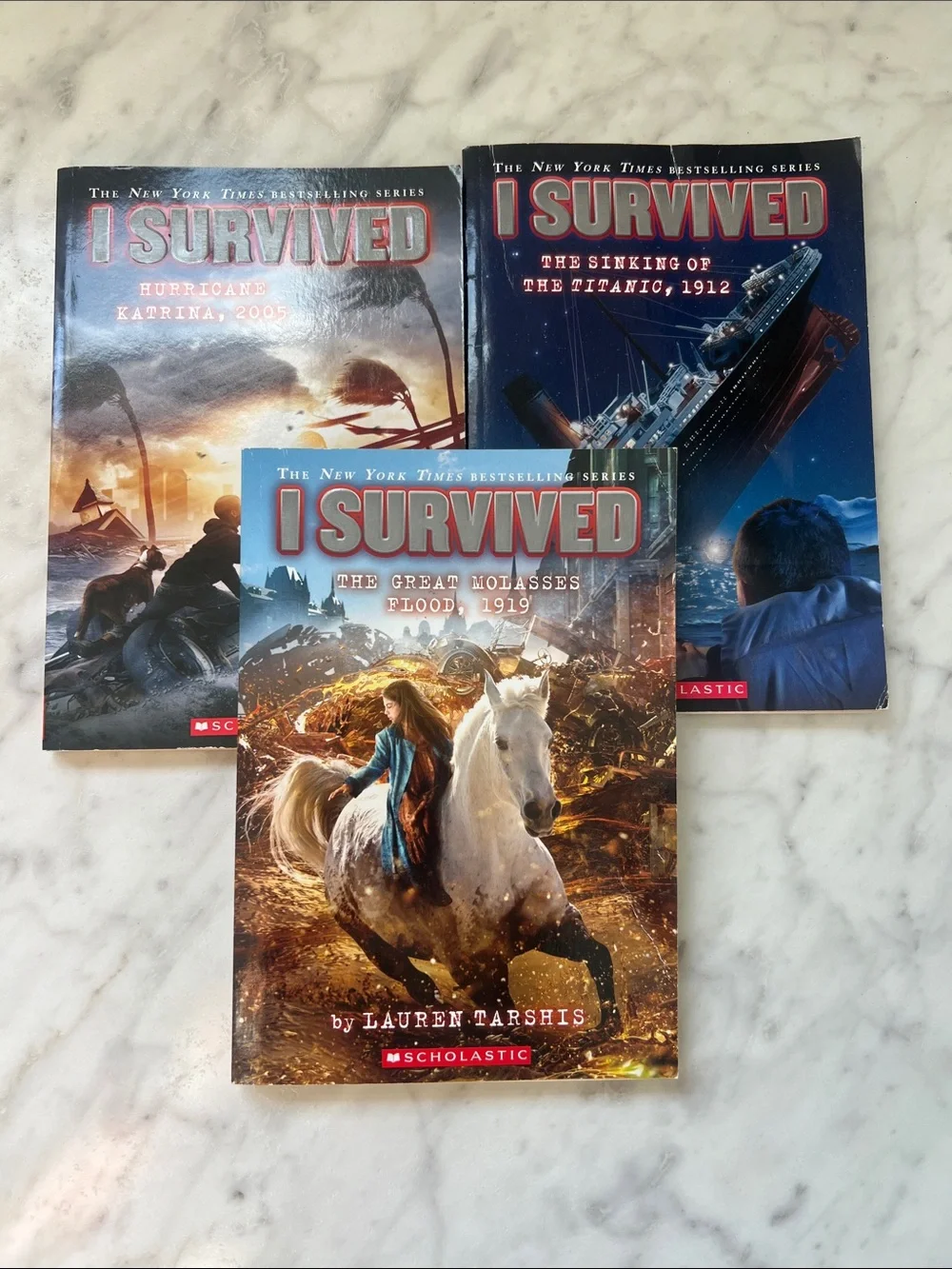 Scholastic I Survived Paperback Set - Blue, Dark Blue, Brown Covers
